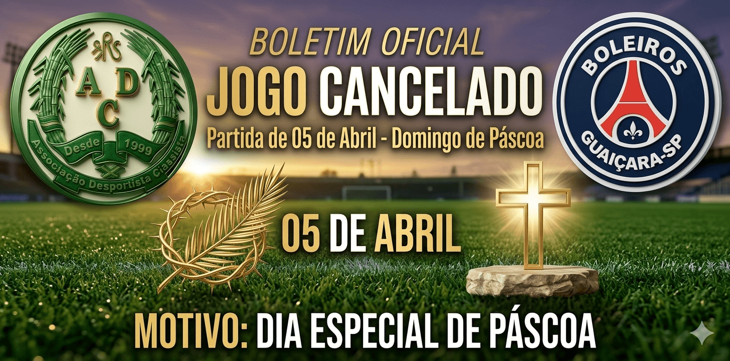 JOGO CANCELADO: RENUKA ADC X BOLEIROS NÃO ACONTECE EM RESPEITO À PÁSCOA
